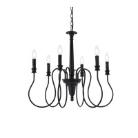 Flynx 6 Lights Pendant In Black