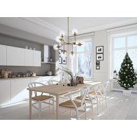 Hanson 8 Lights Pendant In Brass With Clear Shade