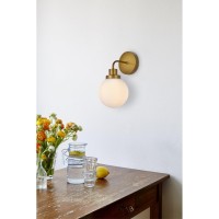 Hanson 1 Light Bath Sconce In Brass With Frosted Shade