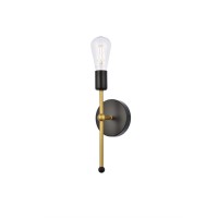 Keely 1 Light Black And Brass Wall Sconce