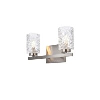 Cassie 2 Lights Bath Sconce In Satin Nickel With Clear Shade