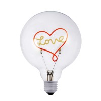 Darksteve - Simple Love Decorative Light Bulb - Edison Light Bulb, Antique Vintage Style Light, G80 Size, E26 Base, Non-Dimmable (3W/110V)