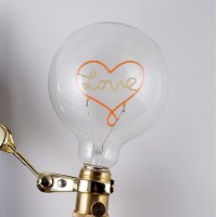 Darksteve - Simple Love Decorative Light Bulb - Edison Light Bulb, Antique Vintage Style Light, G80 Size, E26 Base, Non-Dimmable (3W/110V)