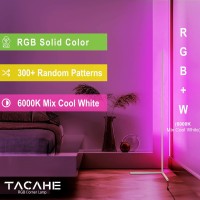 Tacahe Corner Floor Lamp - Rgb Color Changing Mood Lighting, Dimmable Led Modern Floor Lamp With Remote, 56