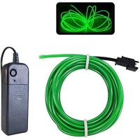 Maxlax El Wire Green 328Ft10M Portable Battery Pack Neon Lights Strip 360