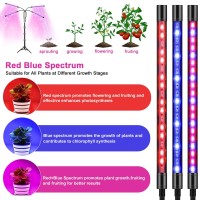 Plant Light For Indoor Plants, Suwitu Led Grow Lights Full Spectrum, 8000K Indoor Grow Lamp With 15-48 Inches Adjustable Tripod Stand, Auto On/Off Timer Function, 3 Switch Modes,10-Level Dimmable