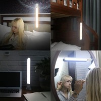 Night Light Bar Stick On Wall Headboard Loft Under Bunk Bed Reading Lights For Kids Dimmable Touch Magnetic Mounted Rechargeable Battery Operated Wireless Led Desk Books Lamp, 3 Color Temperature