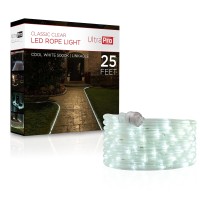 Ultrapro Led Rope Lights 25Ft Classic Clear Rope Cool White Light 5000K Indooroutdoor Flexible Linkable Durable Rope Lig