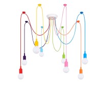 Ymlii Colorful Spider Chandelier, Kids Ceiling Light Fixture, Ajustable Diy Pendant Lamp For Boys Girls Bedroom Playroom Classroom Dining Room, E26 8 Arms Lights