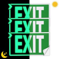 Exit Signs Glow In The Dark Exit Decals 3 Pack 12