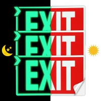 Exit Signs Glow In The Dark Exit Decals 3 Pack 12