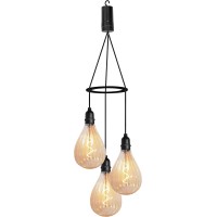 Luxform Lighting Galaxy Battery Outdoor Garden Hanging 3 Bulb Pendant Led Light With 24Hr Timer For Pergolas, Gazebos, Parasols & Tents