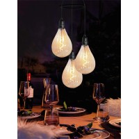 Luxform Lighting Galaxy Battery Outdoor Garden Hanging 3 Bulb Pendant Led Light With 24Hr Timer For Pergolas, Gazebos, Parasols & Tents