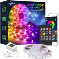 Led Strip Lights - 100Ft Led Light Strips, Music Sync Color Changing Led Strip Lights, Bluetooth Led Strip Lights With Remote, 5050 Led Strip Lights For Bedroom,Home Pary And Decoration (100Ft)