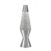 Adeptna Premium Large Retro 15 Inch Bullet Design Glitter Lamp - Bright Soothing Motion Peaceful Glitter Lamp For Relaxation - Excellent Gift Idea For Your Loved Ones On Xmas (Silver)