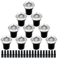 Eleglo Led Landscape Lights Low Voltage 5W Well Lights,Low Voltage Landscape Lighting,Ip67 Waterproof In-Ground Lights For Garden,Yard, Driveway, Deck,Pathway Lights(12V/24V Warm White 10Pack)