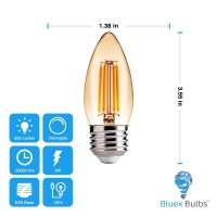 6 Pack Candelabra Led Bulbs 6W E26 Base Amber Led Bulb Dimmable 60W Equivalent 2200K Led Bulb E26 Chandelier Bulbs Vintage Edison Bulb For Home Decorative Light Bulb, Bathroom, Bedroom Living Room