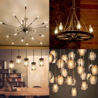 6 Pack Candelabra Led Bulbs 6W E26 Base Amber Led Bulb Dimmable 60W Equivalent 2200K Led Bulb E26 Chandelier Bulbs Vintage Edison Bulb For Home Decorative Light Bulb, Bathroom, Bedroom Living Room