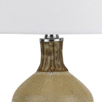 Emblaze your existing decor setting by bringing in this contemporary style Table Lamp which comes with a 3 way switch and is wrapped with a linen hardback shade Supported on a turned ceramic base it will be a perfect addition to your home