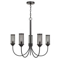 Give your home opulent appeal with the addition of this Chandelier Loaded with multiple features it has 5 cylindrical mesh metal shades with candelabra type holders with E12 bulb bases which requires 60watt bulbs each for an enhanced and personalized expe