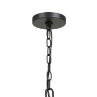 A perfect balance of industrial and contemporary this elegant piece of Chandelier adds a unique element to your home The round grid metalwork surrounds the 6 light fixtures with a wooden rim and has a chain for hanging It incorporates a hardwired type swi