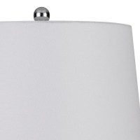 150 Watt Textured Glass Base Table Lamp, White And Clear