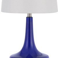 Contemporary in style and design this table lamp available in set of 2 is here to bring the additional whimsical appeal Replicating the pot bellied silhouette the eye catching blue hue creates the most ravishing appeal for the lamps The silver color round