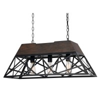 Compliment the interior setting in the most desired way possible with the inclusion of this chandelier Replicating the design of an open geometric frame it emits dual tone appeal This piece comes with a 6 foot chain for hassle free hanging It has E26 bulb