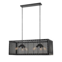 A perfect blend of industrial and contemporary this sturdily metal constructed chandelier is here to create the most brightening experience The rectangular open frame with mesh design construction brings an enthralling charm to the entire setting 6 foot c