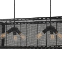 A perfect blend of industrial and contemporary this sturdily metal constructed chandelier is here to create the most brightening experience The rectangular open frame with mesh design construction brings an enthralling charm to the entire setting 6 foot c