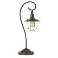 Place this sturdily constructed metal table lamp atop the nightstand to adorn its beauty and also make the best use of it Replicating down bridge design it has scrolled design neck with cage design shade which compliments its construction This piece comes