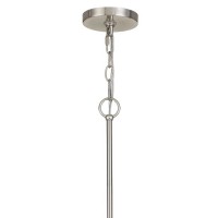 Metal Chandelier With 5 Cylindrical Glass Shades, Silver