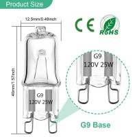 Taiyaloo G9 Halogen Light Bulbs 25W 120V T4 Jcd Type Bipin 12 Pack Xenon Small Light Bulb For Chandeliers Pendants Cabinet