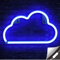 Lumoonosity Cloud Neon Sign, Usb Powered Blue Cloud Neon Light With On/Off Switch, Cloud Led Sign For Wall Decor, Aesthetic Hanging Neon Signs, Neon Lights For Bedroom, Living Room, Gaming Room Setup