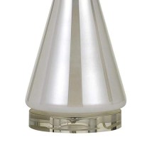 Benjara Bm233490 26 Glass Table Lamp With Hardback Shade, White And Silver