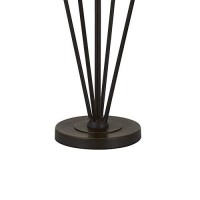 Benjara Bm233481 32 Metal Table Lamp With Drum Burlap Shade, Black And Beige