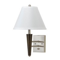 Glow your home with the lights of hope and happiness by bringing in this sophisticated and amazing 60 watt wall lamp Featuring a metal frame in a silver finish it incorporates a conical fabric shade and on off rocker switch in the base plate for seamless 