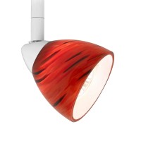 Benjara Bm233291 3 X 3.5 X 3.5 In. 50W Glass Ceiling Track Light With Swirl Design, Red