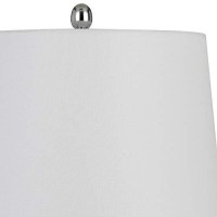 Benjara Bm233489 24 Ceramic Table Lamp With Pot Shaped Base, Green And White