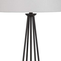 Benjara Bm233473 3125 Metal Table Lamp With Drum Style Shade, Black And Brown