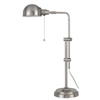 Benjara Bm233416 Adjustable Height Metal Desk Lamp With Dome Shade, Silver