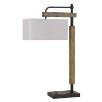 Benjara Bm233480 32 Metal Desk Lamp With Downbridge Style Shade, Black And Brown