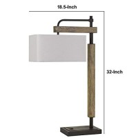 Benjara Bm233480 32 Metal Desk Lamp With Downbridge Style Shade, Black And Brown