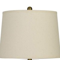 Benjara Bm233483 275 Ceramic Table Lamp With 3 Way Rotary, Gray And Gold