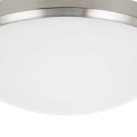 25 Watt Flush Mount With Glass Diffuser, Silver And White