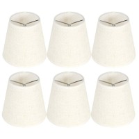 Herchr Small Lamp Shade Set Of 6 Drum Fabric Lamp Shades Chandelier Shades 3.5