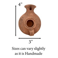 Herodian - Biblical Classic With Handle - Replica Ancient Clay Oil Lamp & Certificate Of Authenticity Hanukkah-Judaica/Christian Gift