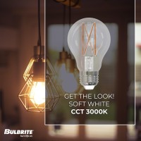 Bulbrite 8.5 Watt Dimmable Clear Filament St18 Medium (E26) Led Bulb - 850 Lumens, 3000K, And 90 Cri