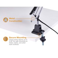 Bostitch Office Vlf100-Slv Swing Arm Desk Lamp With Clamp Mount, 36