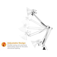 Bostitch Office Vlf100-Wht Swing Arm Desk Lamp With Clamp Mount, 36